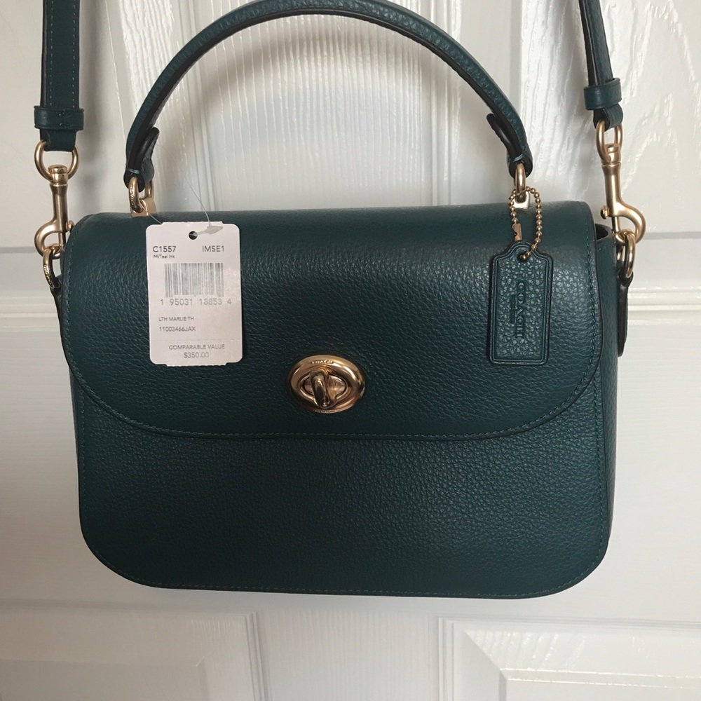 coach Marlie top handle in teal